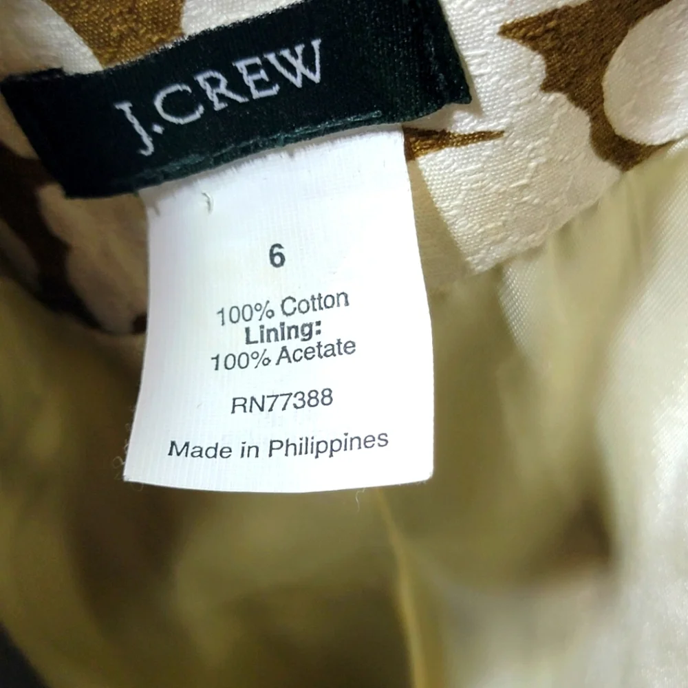 J. Crew Stylish Cream and Brown Women's Tailored Fit‎ Jacket SIZE 6. #744